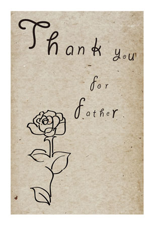 バラのイラストと父の日のメッセージカード