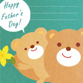 親子クマのイラストが可愛い父の日のカード