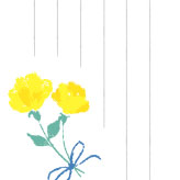 罫線とバラのイラスト入りのシンプルなカード