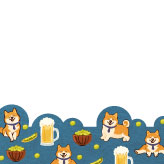 柴犬とおつまみイラストが可愛い、父の日用の無料絵葉書テンプレート