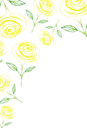 ラフタッチの黄色いバラが爽やかな、父の日の無料絵葉書テンプレート
