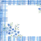水色チェックと青い小花が涼しげで上品な、父の日の無料絵葉書テンプレート