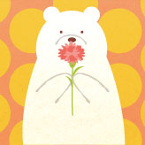 シロクマを描いた母の日のメッセージカード