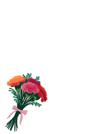 カーネーションだけを描いたシンプルな母の日のカード