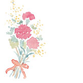 ミモザとカーネーションの花束