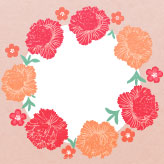 カーネーションのリースが華やかな母の日はがきテンプレート