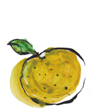 手描きした柚子のイラスト