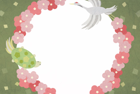 カラフルな鶴亀の敬老の日のカード