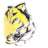 筆で描いたリアルな虎