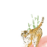 虎と竹を描いた寅年のイラスト