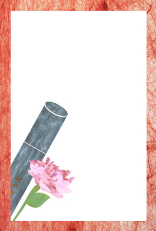 綺麗な花と卒業証書のイラスト