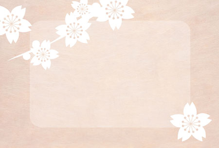 和紙の背景に桜のシルエット