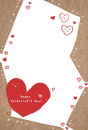 ニコニコハートのバレンタインカード