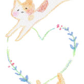 猫とハートのバレンタインカード