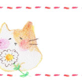 クレヨンで描いた猫のバレンタインカード