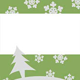 グリーンカラーのクリスマスカード