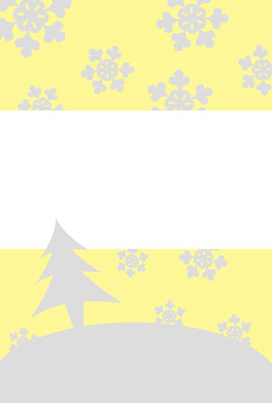 雪と樅の木のクリスマスカード