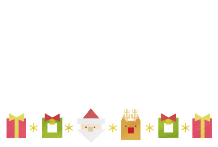 サンタとトナカイのアイコン風クリスマスカード