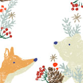 可愛い動物たちを描いたクリスマスカード