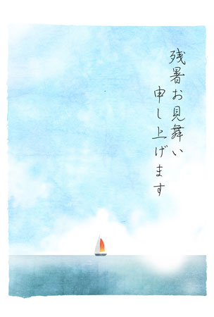夏の海をイメージしたイラストカード